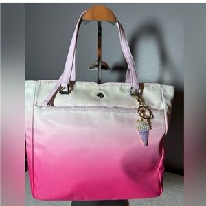 Kate Spade Pink Ombré Tote with ice cream charm